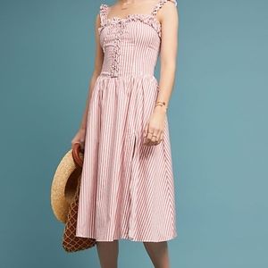 Anthropologie red striped dress